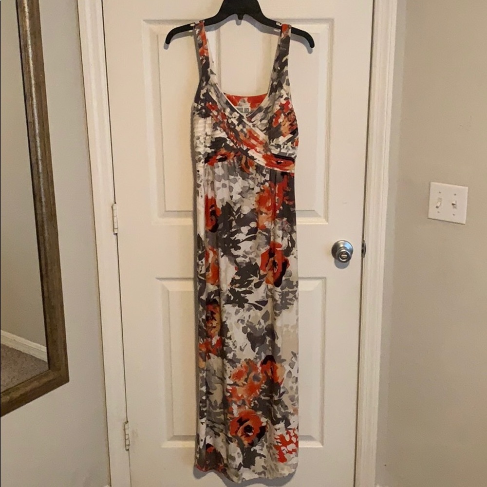Floor-length semi-formal floral dress